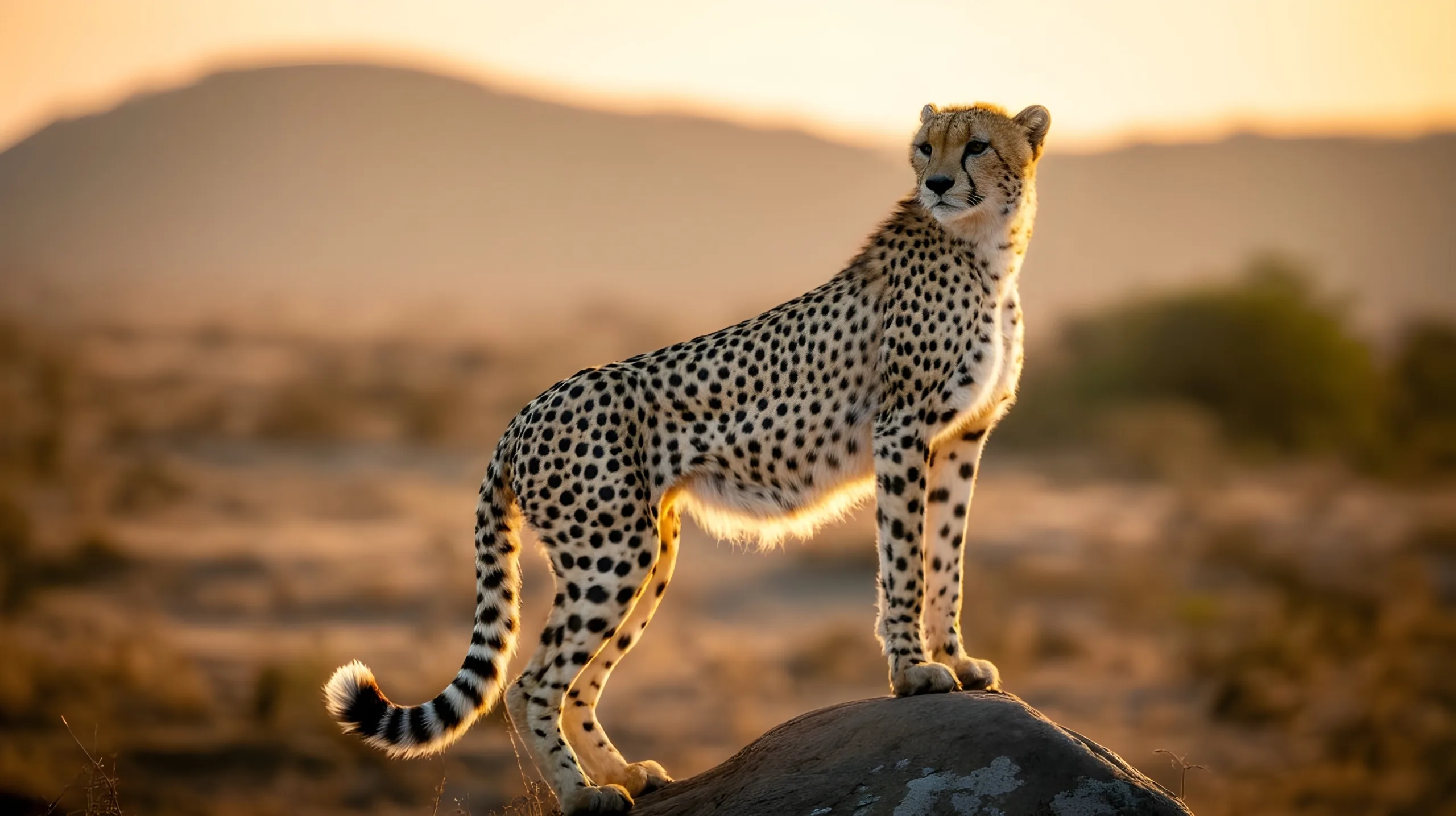 A cheetah on open grassland